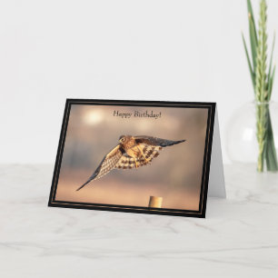 Happy Birthday Card Northern Harrier Hawk Karte