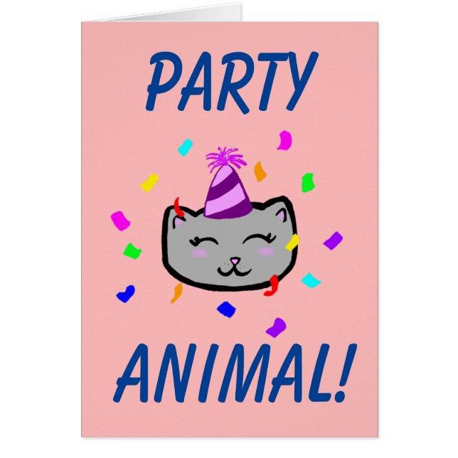 Happy Birthday Card - Party Animal (Vorne)