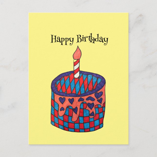 Happy Birthday Card Postkarte (Vorderseite)