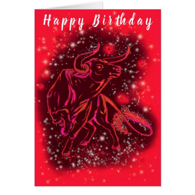 Happy Birthday Card Red Bull Laufen (Vorne)