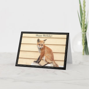 Happy Birthday Card Red Fox Kit Karte
