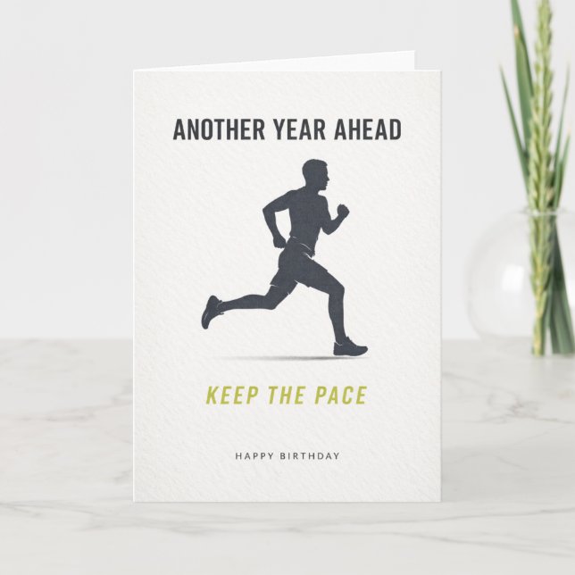 happy birthday card runner karte (Vorderseite)