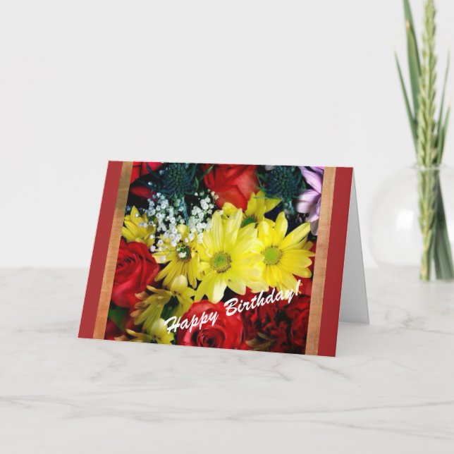 Happy Birthday Card sagen Sie es mit Blume Karte (Vorderseite)