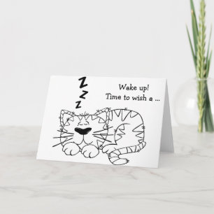 Happy Birthday Card: Schlafkatze Karte