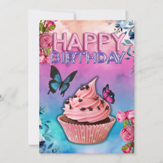 Happy Birthday Card (Schmetterlingsthema) Feiertagskarte