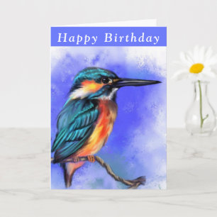 Happy Birthday Card Schöner Kingfisher Bird Karte
