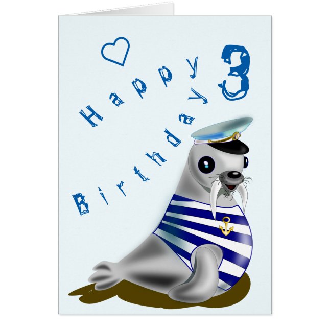 Happy Birthday Card Siegel Sailor Your Age Year (Vorne)
