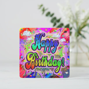 Happy Birthday Card Square Vista Express Einladung