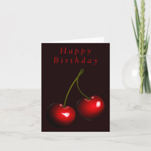 Happy Birthday Card Sweet Cherry - Ihr Textname Karte