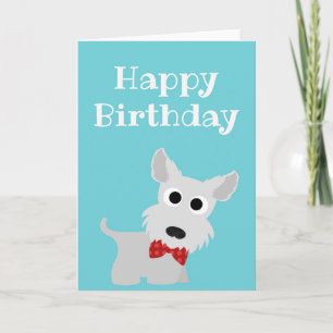 Happy Birthday Card Terrier Westie Dog Blank Karte