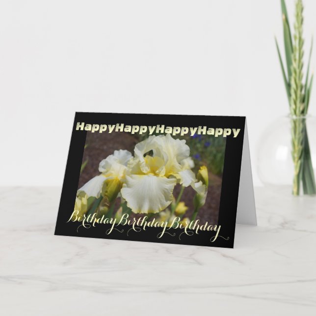 Happy Birthday Cards Iris Blume Einzigartig Karte (Vorderseite)