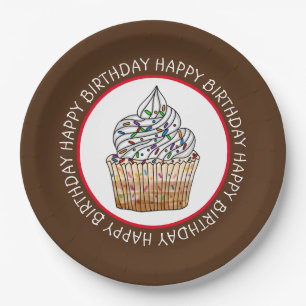 Happy Birthday Cartoon Vanilla Club Pappteller