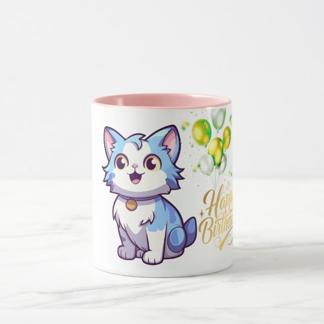 Happy Birthday Cat Coffee Mug – Cute Gift for Cat  Tasse (Zentrum)