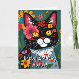 Happy Birthday | Cat Coloring Seite Inside Karte