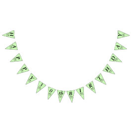 Happy Birthday Cat Face Bright Green eyes Wimpelkette