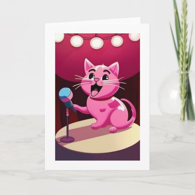 Happy Birthday Cat Karte (Vorderseite)