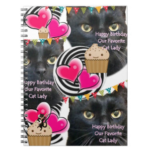Happy Birthday Cat Lady Notebook Notizblock