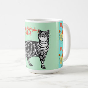Happy Birthday Cat Orange Poppy Frauen Name Tasse