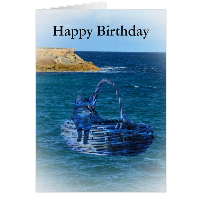 Happy Birthday, Cat Sea Adventure Sm Greeting Card (Vorne)