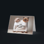 Happy Birthday Cats for Sister Karte<br><div class="desc">Zwei persische Katzen sind humorvoll gequetscht in ein weißes Single Shirt,  das lautet "UNSER GEHEN ZU SHIRT mit verärgerten Ausdrücken auf ihren Gesichtern. Kann zum Geburtstag eines jeden Geschwisters verwendet werden. Text ist bearbeitbar.</div>