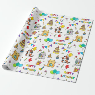 Happy Birthday Cats Packpapier von Nicole Janes