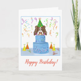 Happy Birthday Cavalier King Charles mit Cake Karte