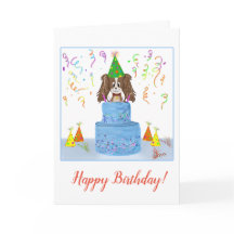 Happy Birthday Cavalier King Charles mit Cake