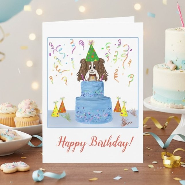 Happy Birthday Cavalier King Charles mit Cake Karte (Von Creator hochgeladen)