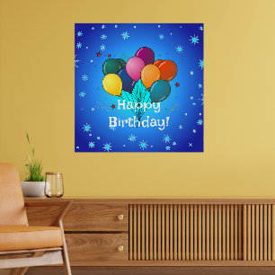 Happy Birthday Celebration Balloons Poster