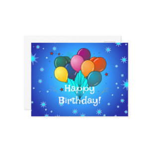 Happy Birthday Celebration Balloons Postkarte