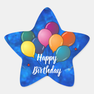 Happy Birthday Celebration Balloons Stern-Aufkleber