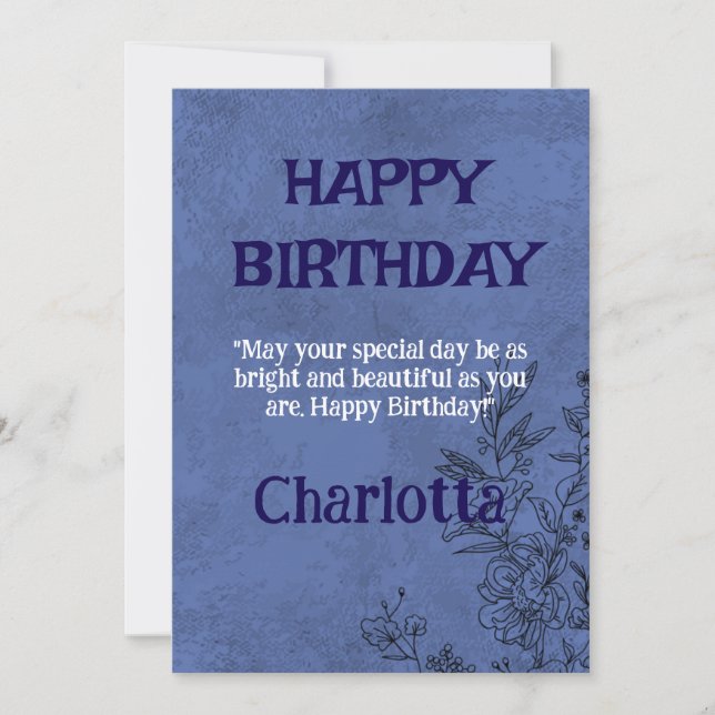 HAPPY BIRTHDAY CHARLOTTA EINLADUNG (Vorderseite)