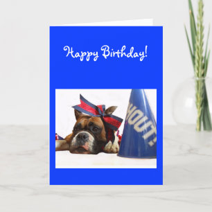 Happy birthday Cheerleader boxer greeting card Karte