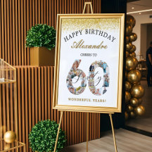 Happy Birthday Cheers To 60 Years Photo Collage