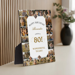 Happy Birthday Cheers To 80 Years Photo Collage Fotoplatte