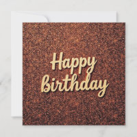 Happy Birthday Chic Earth Tone Sparkle Glitzer