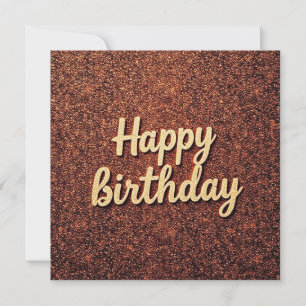 Happy Birthday Chic Earth Tone Sparkle Glitzer Karte