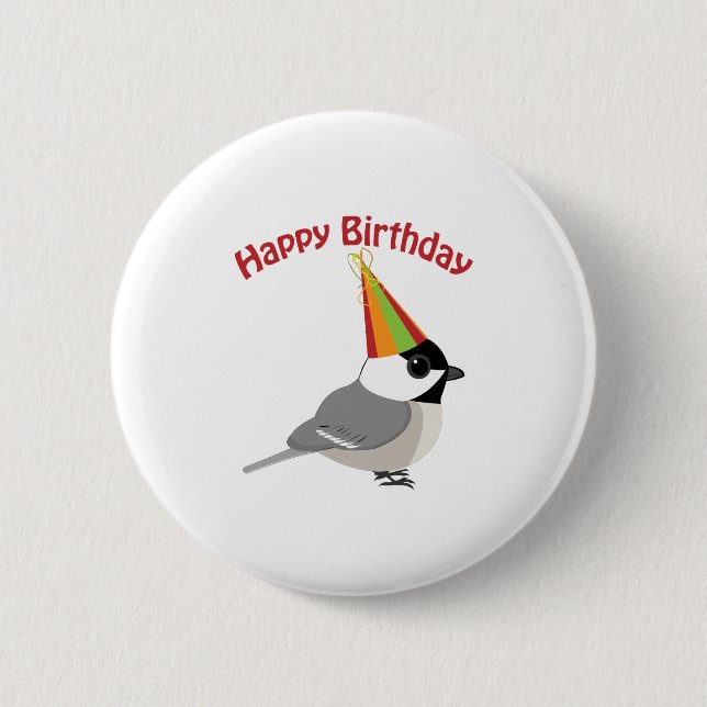 Happy Birthday Chickadee Button (Vorderseite)