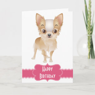 Happy Birthday Chihuahua Puppy Dog Grußkarte Karte