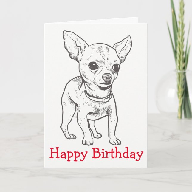 Happy Birthday Chihuahua Welpe Hund Mama Welpen Karte (Vorderseite)