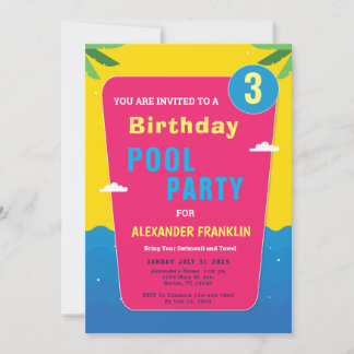 Happy Birthday Child Kids Girl Boy Age Personalize Einladung