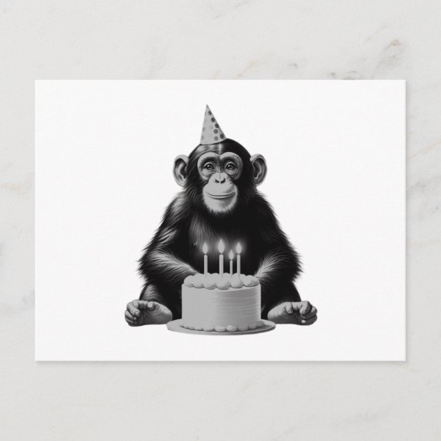Happy Birthday Chimpanzee Postkarte (Vorderseite)