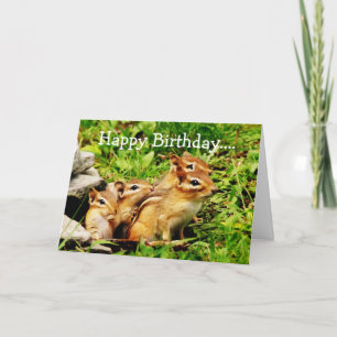 Happy Birthday Chipmunks Group Card Karte