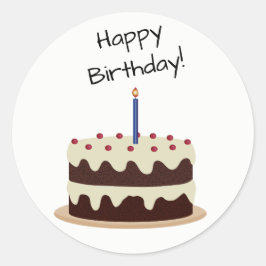 Happy Birthday Chocolate and Vanilla Cake Sticker