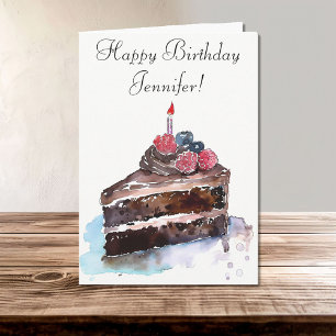 Happy Birthday Chocolate Cake mit Candle Karte