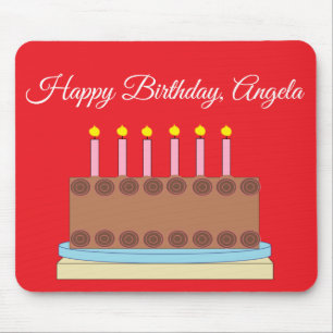 Happy Birthday Chocolate Cake Mousepad