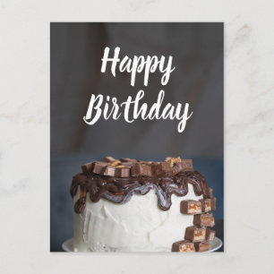 Happy Birthday Chocolate Cake Postkarte