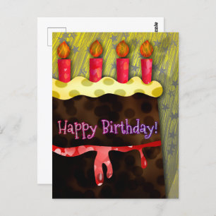 Happy Birthday Chocolate Cake   Postkarte