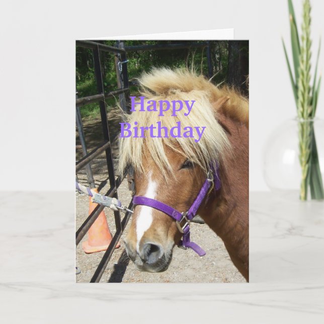 Happy Birthday Christlich Card Pony Karte (Vorderseite)
