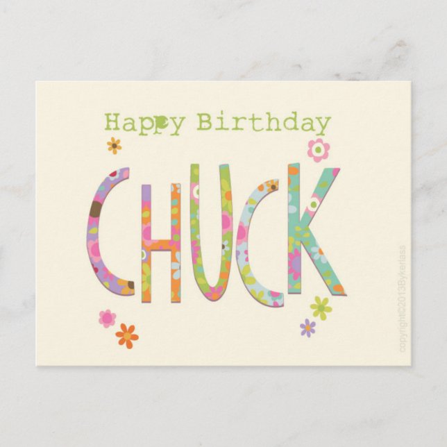 Happy Birthday Chuck Manchester und Nordwesten Postkarte (Vorderseite)